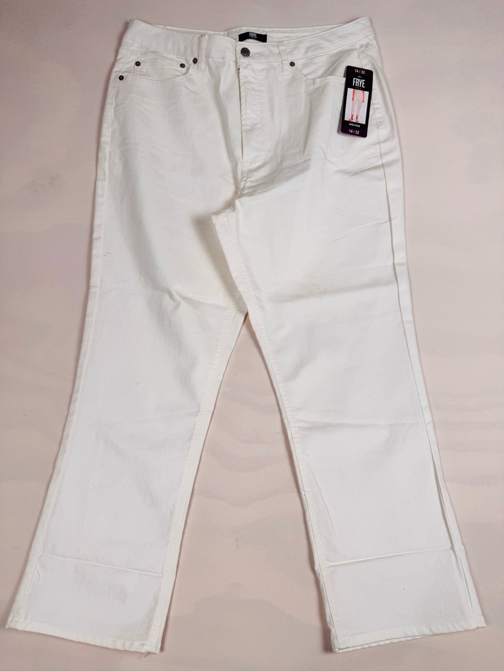 NWT Frye High-Rise Straight Leg Jeans White Women’s 14/32